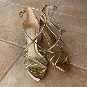 Gianni Bini Gold Strappy High Heels size 6.5